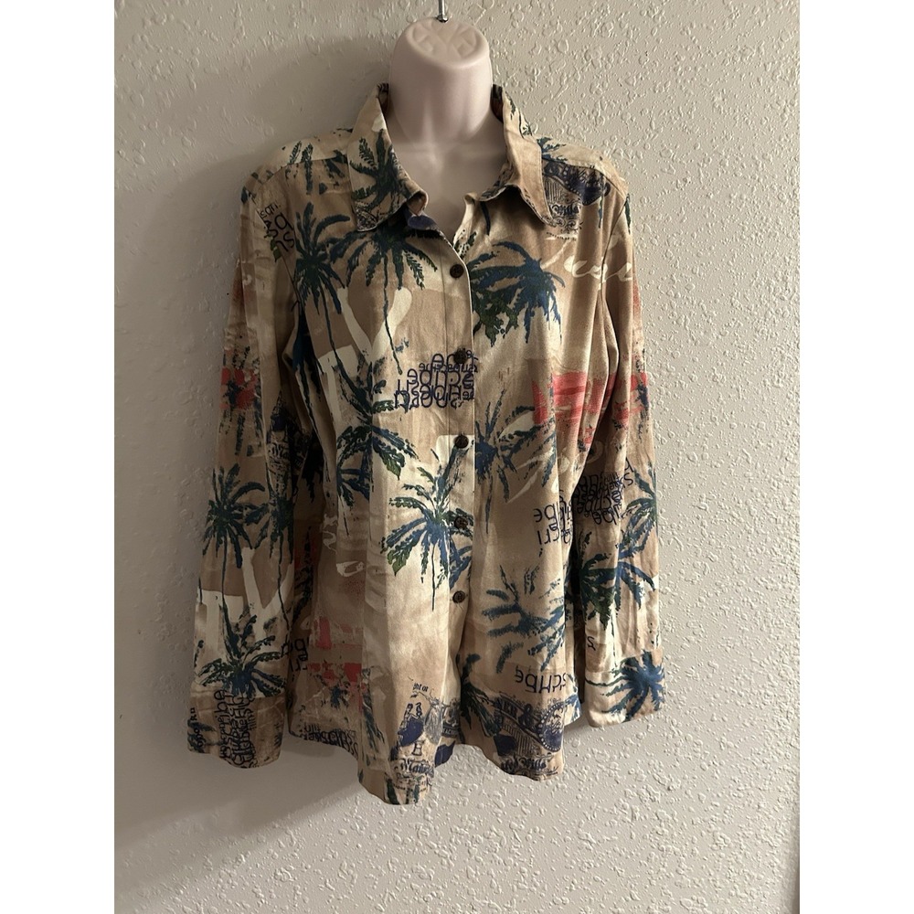 New Large Caribbean Joe Suede Field Multi Top #275*12